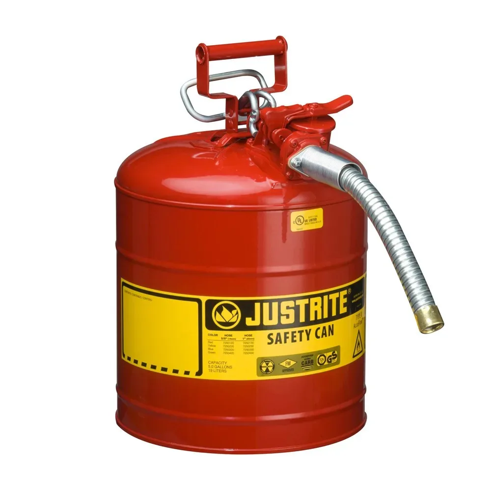 Justrite® Sicherheitsbehälter Typ II AccuFlow?, Metallschlauch, rot, 9,5 Liter