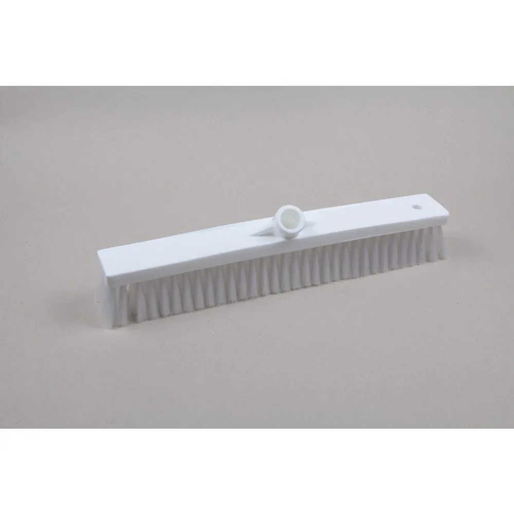 Hygiene-Saalbesen, Kunststoff, dt. Gewinde, Polyesterborsten 0.25, weich, 450 mm, transparent