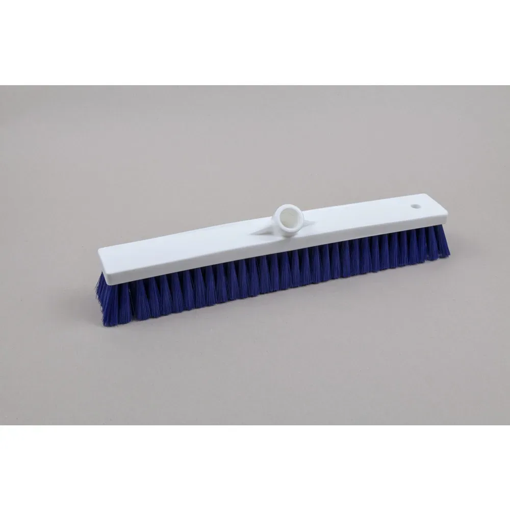 Hygiene-Saalbesen, Kunststoff, dt. Gewinde, Polyesterborsten 0.25, weich, 450 mm, blau