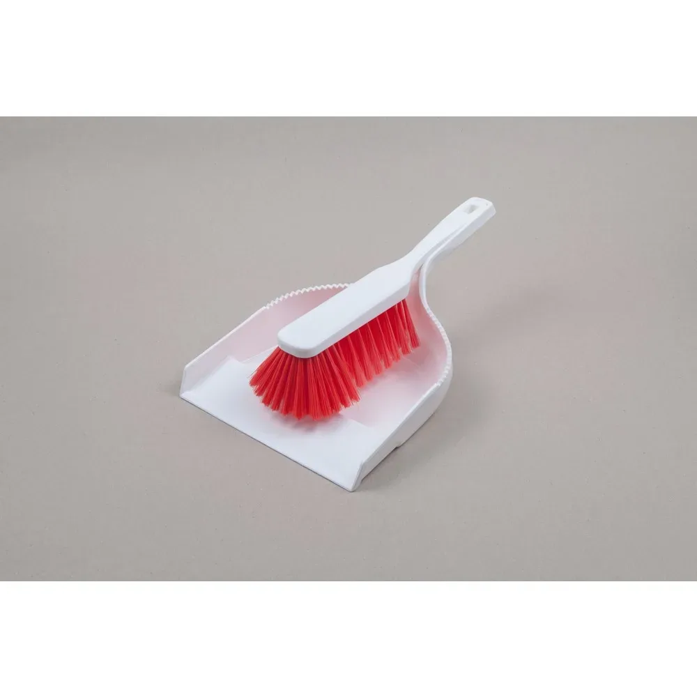 Hygiene-Kehrgarnitur, Kunststoff, Polyesterborsten 0.25, weich, rot
