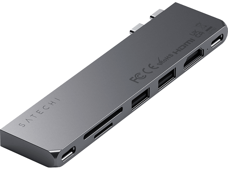 Satechi - Usb-c Hub, Dual USB-C Hub für M1/M2 MBP (ab 2021/MBP 2017-2020), Space Grau