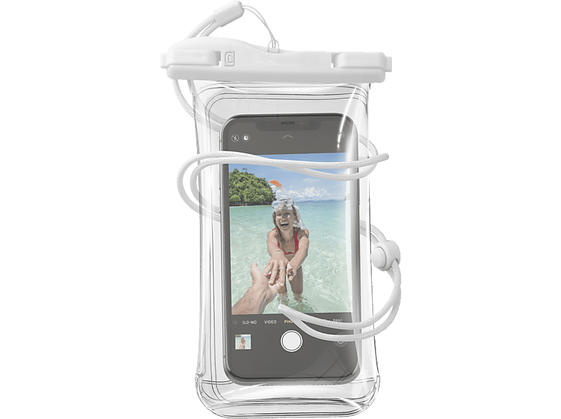 Cellularline Fenstertasche Universal Universal Transparent, Weiß Mit Handschlaufe, Mit Umhängeschlaufe, Wasserdicht