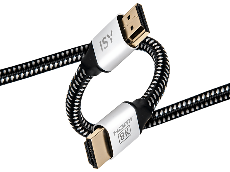 ISY IHD 5020 - HDMI Kabel, 2 m, Schwarz/Weiss