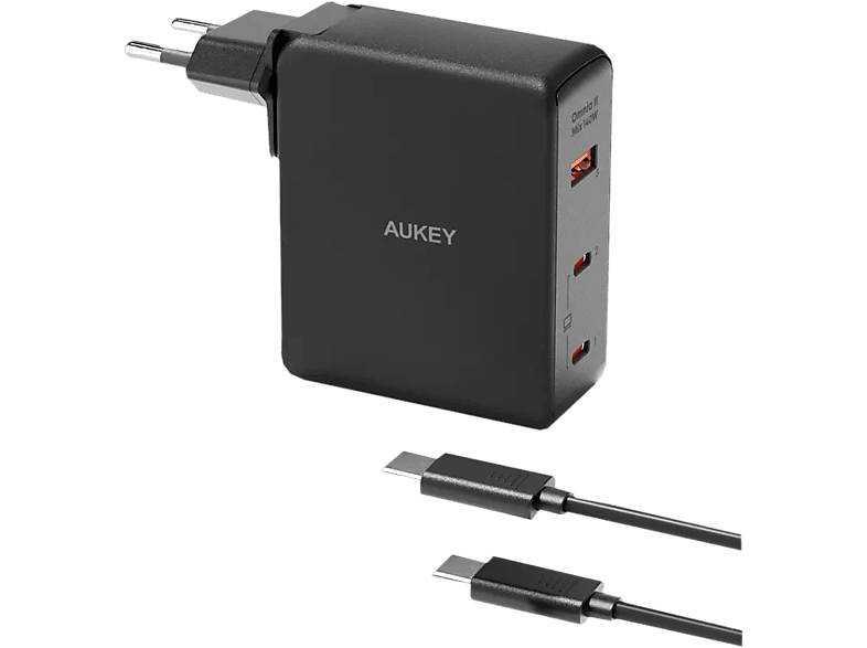 AUKEY OmniaMix II 140W GaN PD PA-B7O BK 3-Port, Wall Charger Black