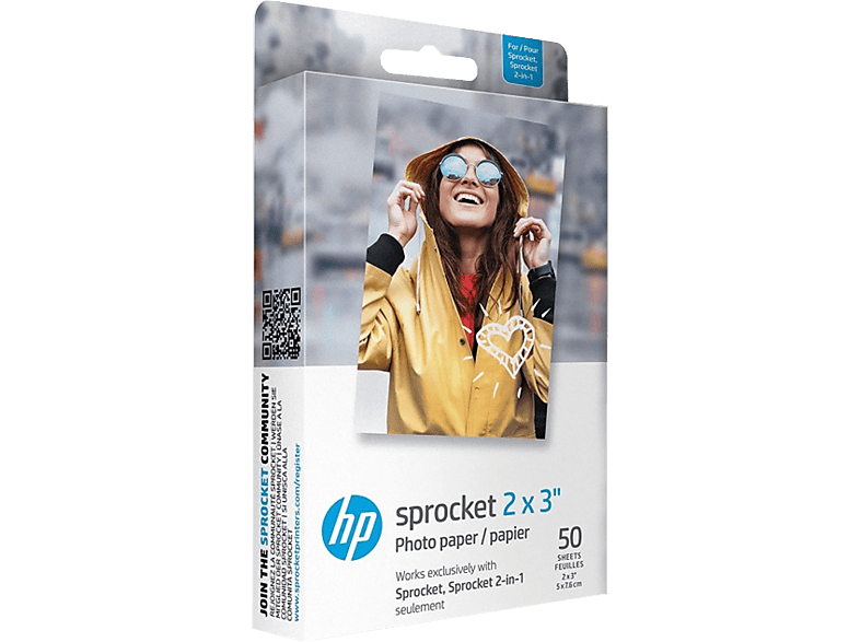 HP ZINK Photo Paper 5x7,6 cm HPIZ2X350 Sticky-Backed 50 Blatt