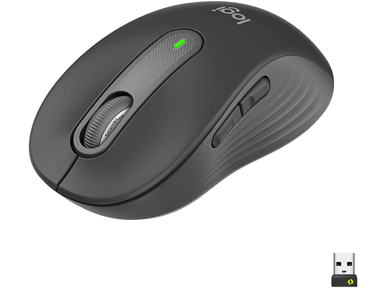 Logitech Signature M650 Maus Funk, Bluetooth® Rechtshänder Größe: M Optisch Graphite 5 Tasten 4000 dpi