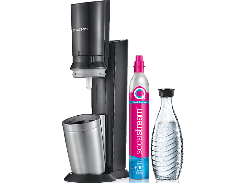 sodastream - Crystal blackmetal inkl. 1 Glaskaraffen Quick Connect