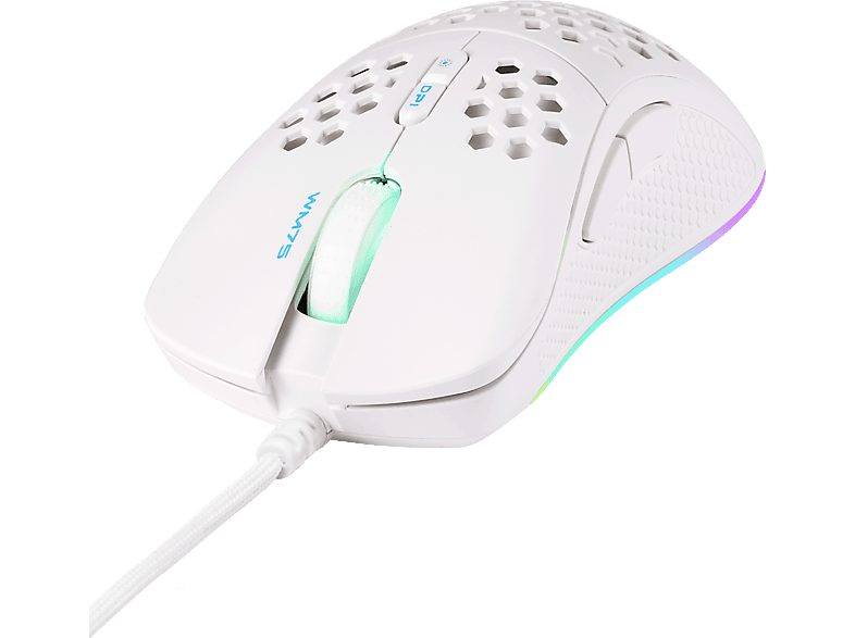 DELTACO Lightweight Gaming Mouse,RGB GAM-108-W White, WM75