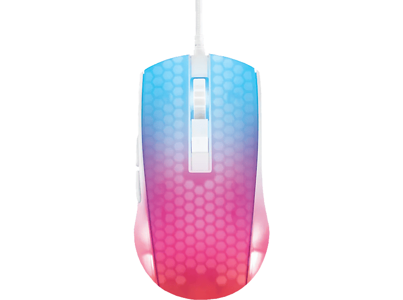 DELTACO Ultralight Gaming Mouse, RGB GAM-144-W Semi-Transparent, WM87,White