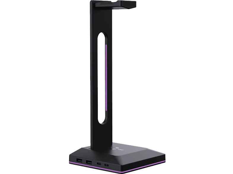 ISY IGS-7000 - RGB-Gaming-Headset-Ständer mit USB-Hub (Schwarz)