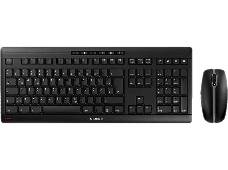 Cherry - Tastatur-Maus-Set STREAM CH-Layout Schwarz