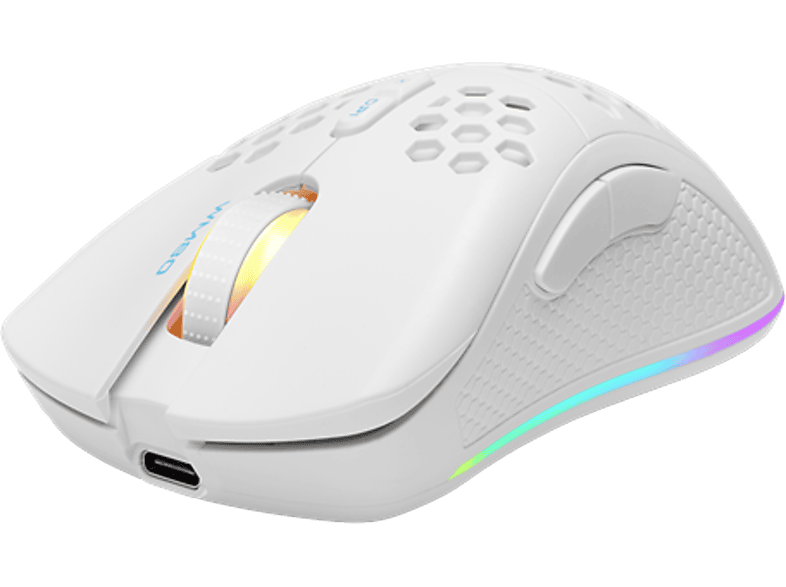 DELTACO - Gaming-Maus, Lightweight Gaming Mouse,RGB, Weiss
