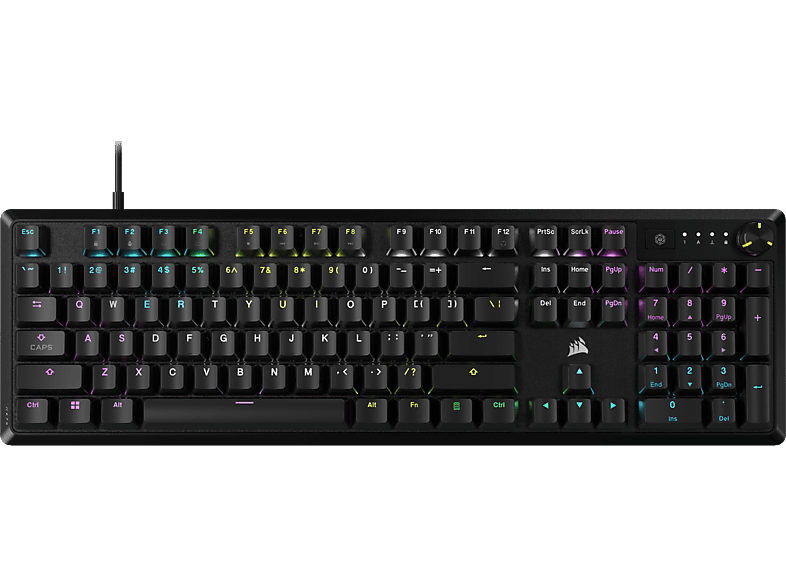 CORSAIR K70 CORE RGB - Gaming-Tastatur, Kabelgebunden, QWERTZ, Full size, Mechanisch, Schwarz