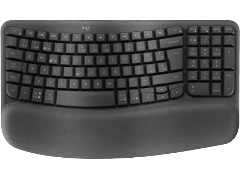 Logitech Wave Keys Ergo - GRAPHITE - CH Kabellose Tastatur 920-012289 – Tastatur/Keyboard – grafit
