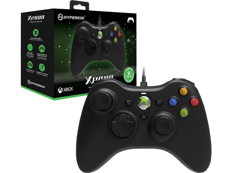Hyperkin - M01368-BK Gaming-Controller Schwarz USB Gamepad Xbox One, Xbox Series S, Xbox Series X
