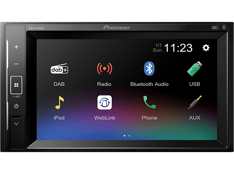 Pioneer DMH-A240DAB Doppel-DIN Moniceiver Anschluss für Lenkradfernbedienung, Anschluss für Rückfahrkamera,