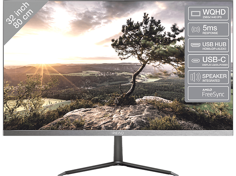 PEAQ PMO S323-IQSC 32 WQHD Monitor (5 ms Reaktionszeit, 60 Hz)