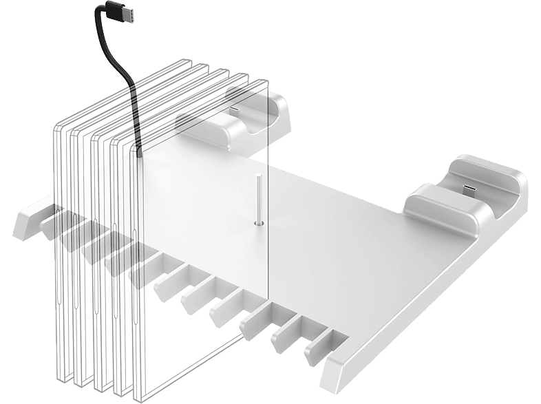 BIG BEN PS5 Stand and Charge - Lade- und Aufbewahrungsstation (Weiss)