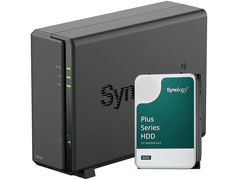 SYNOLOGY DiskStation DS124 - Mit Festplatte (HDD, 4 TB, Schwarz)
