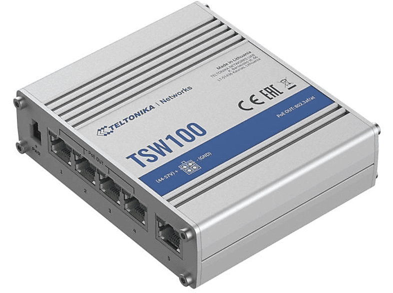 TELTONIKA TSW100 Industrial Switch Unmanaged PoE+ Gigabit