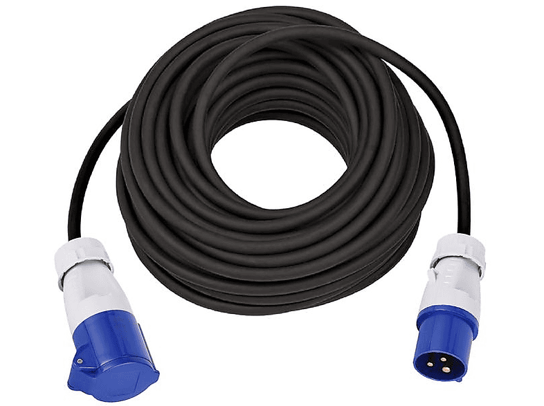 Max Hauri 162413 Strom Verlängerungskabel 16 A Blau, Schwarz 15.00 m H07RN-F 3G 1,5 mm²