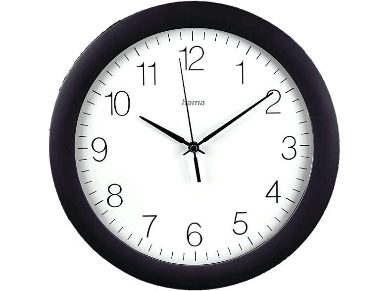 HAMA 185871 Wanduhr Teneriffa, Schwarz / Weiss