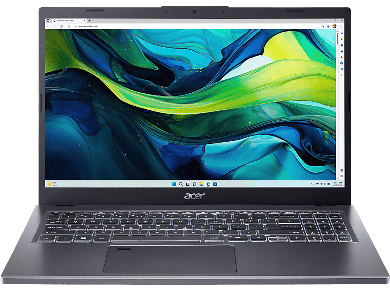 ACER Aspire 15 A15-51M-74W0, Notebook, mit 15.6 Display, Intel® Core? 7 Prozessor 150U (12 MB Cache, bis zu 5.40 GHz), 32 GB RAM, 1 TB SSD, Onboard Graphics, Steel Gray, Windows 11 Home