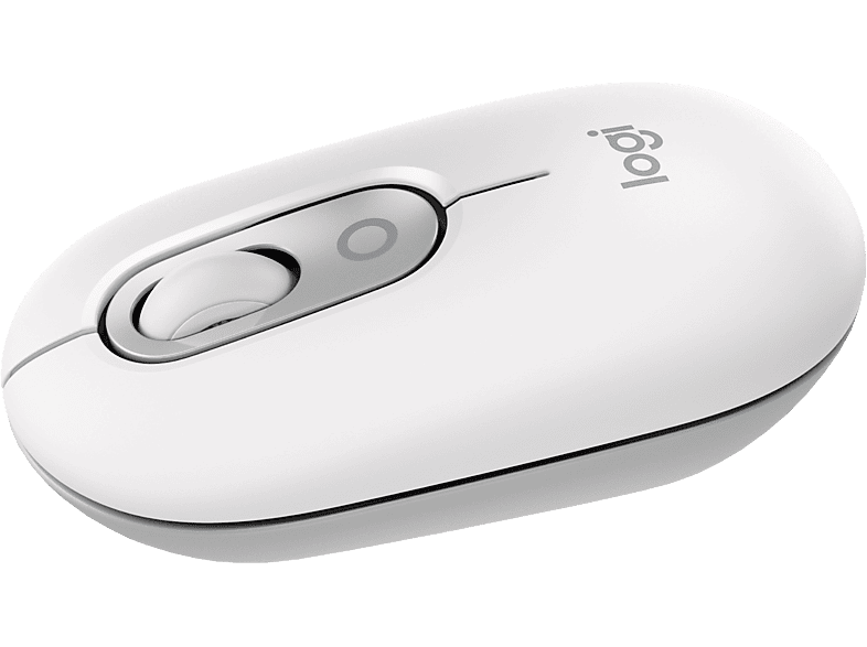 Logitech POP Maus Bluetooth® Optisch Weiß 4 Tasten 4000 dpi Easy Switch 3 Geräte, Integriertes Scrollrad