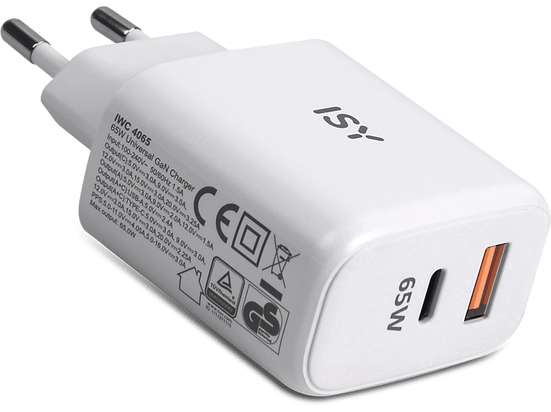 ISY IWC 4065 Ladegerät Universal 65 W, Weiss