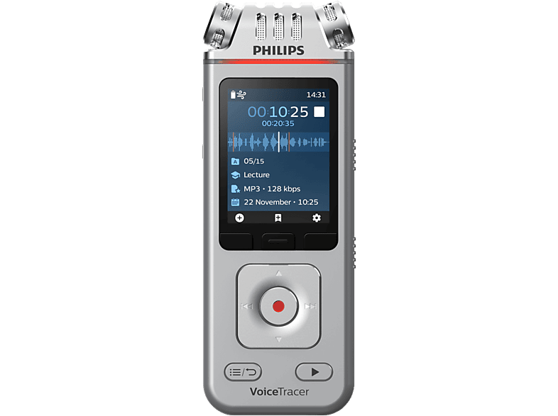 PHILIPS DVT4115 Audiorecorder, 8GB, Chrom