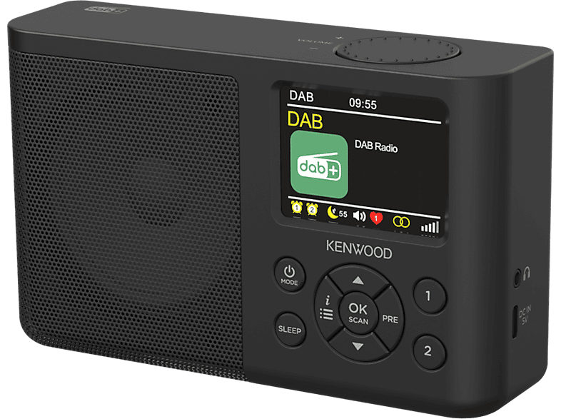 Kenwood CR-M33DAB Tischradio DAB+, FM DAB+, UKW wiederaufladbar Schwarz