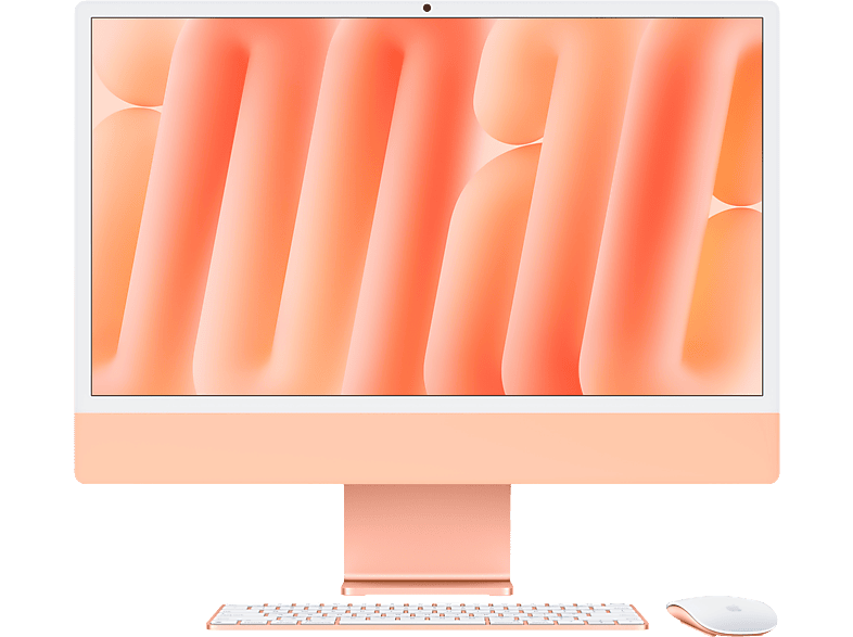 APPLE iMac (2024) M4, All-in-One-PC, mit 24 Display, Apple M4 Prozessor, 16 GB RAM, 256 SSD, GPU, Orange macOS