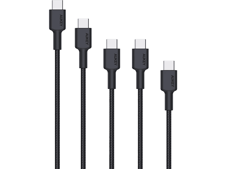 AUKEY USB-C-to-C Cable CB-CD37A 5 Pack,1x 2m,3x1m,1x0.5m