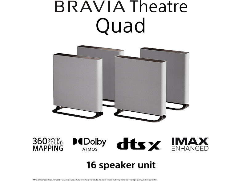 SONY BRAVIA Theatre Quad, Home Entertainment-System (4.0.4-Kanal/Dolby Atmos®/Dolby Vision?/DTS:X?), Schwarz/Grau