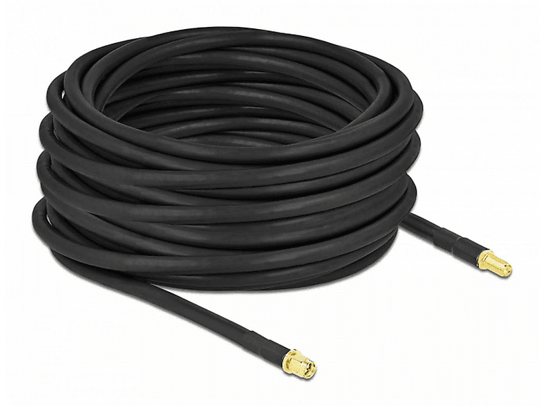 DeLock - 90463 (SMA, 15 m), One Size, Schwarz
