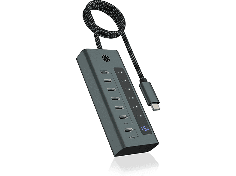 ICY BOX USB-C - 7-Port Hub IB-HUB1457-C31 6x 3.2 Gen2, 1x PD 20W