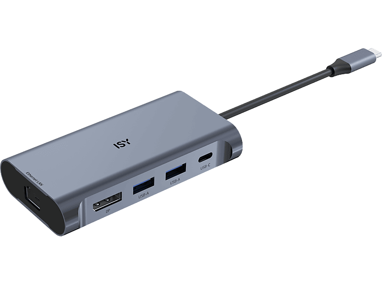 ISY IAD 1029 5-in-1 USB-C-Adapter mit Power Delivery, Silber