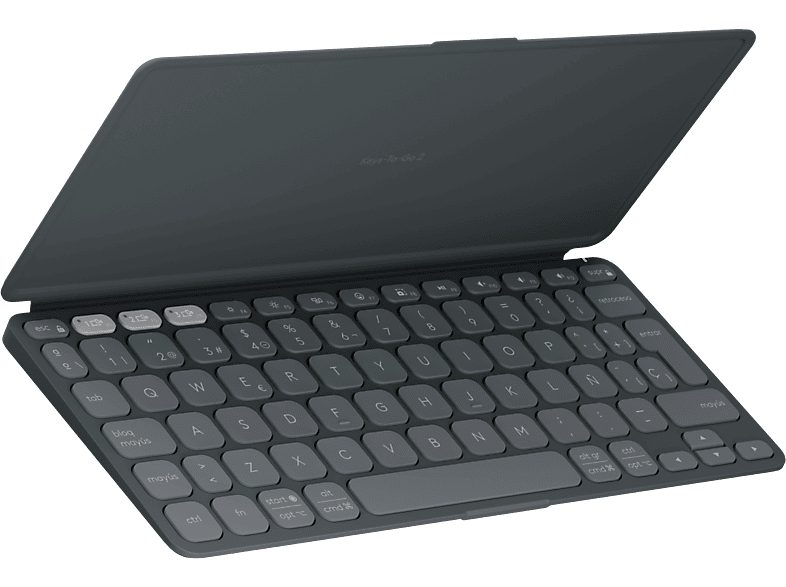 Logitech Tastatur Keys-To-Go 2 Graphite Tablet-Tastatur mit Hülle Passend für Marke (Tablet): Universal iPad Mac OS®,