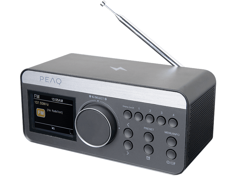PEAQ PCR 540 DAB+ Radiowecker, DAB+/FM, DAB+, FM, Bluetooth, Schwarz/Grau