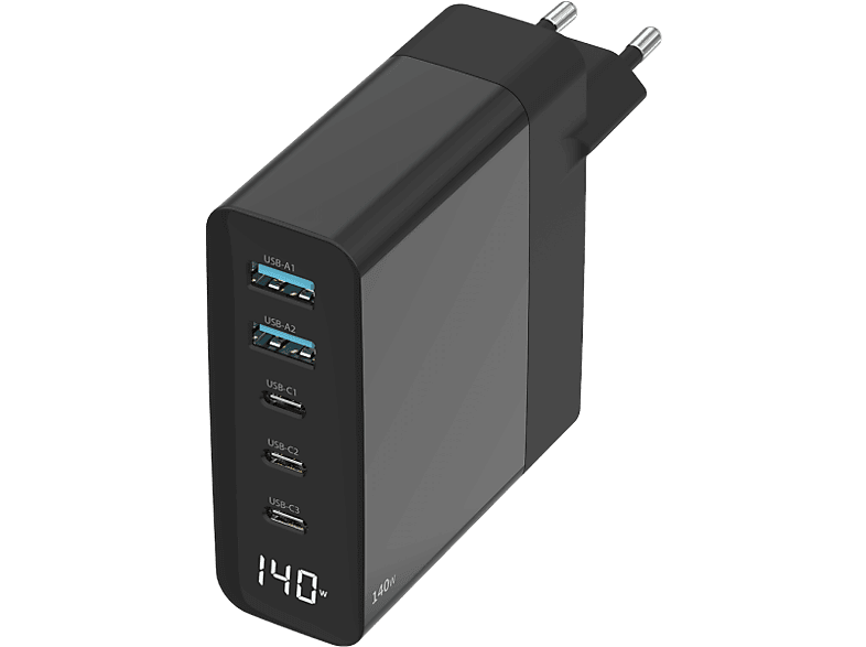 SITECOM 140W GaN Wall Charger Wandladegerät Universal, 140 W, Schwarz