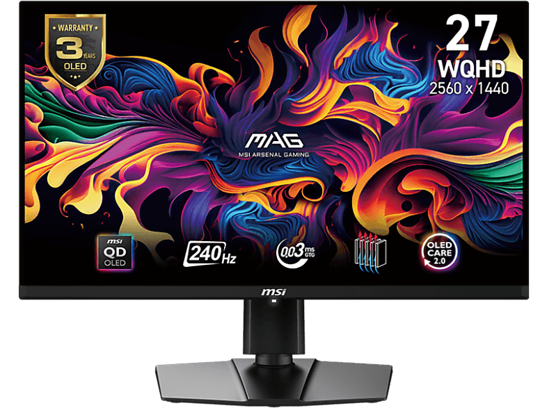 MSI 9S6-3CD89T-011 Gaming Monitor EEK G (A - G) 67.3 cm (26.5 Zoll) 2560 x 1440 Pixel 16:9 0.03 ms Kopfhörer-Buchse