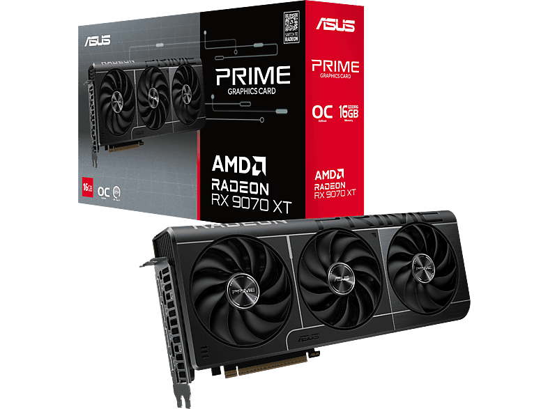 ASUS Prime Radeon RX 9070 XT OC Edition 16GB GDDR6 (AMD, Grafikkarte)