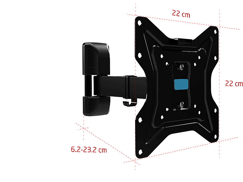 ISY ITV-3000 TV Wandhalterung, max. 48 , Schwenkbar, Neigbar, rotierbar, Schwarz