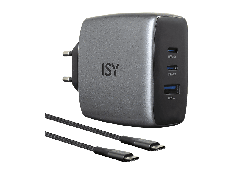 ISY IAC-5100-GY GaN Ladegerät Universal, grau