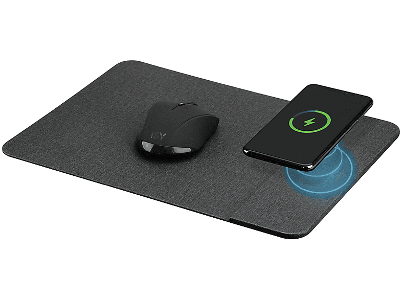 ISY IMP-5000-1, Mauspad mit Wireless Charger, Grau