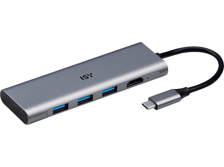 ISY IAD 1016-1 USB-C Adapter, Silber Aluminium