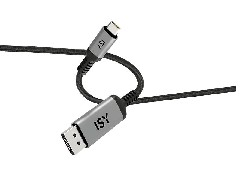 ISY IDP 4015-1 USB-C auf DisplayPort Kabel, Schwarz