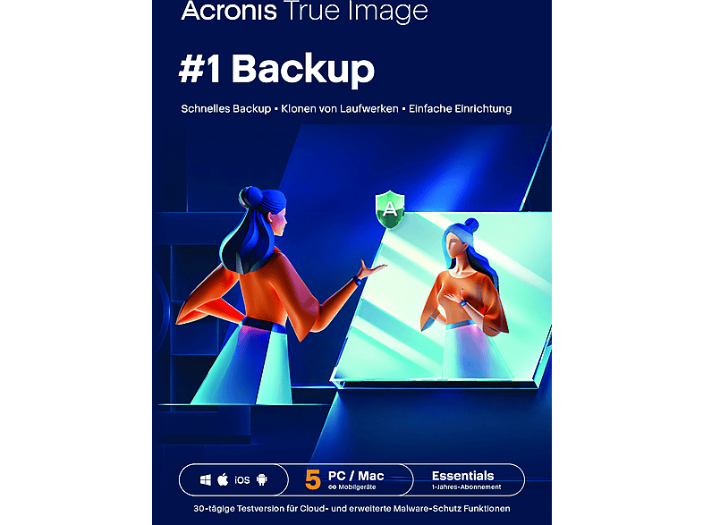 Acronis True Image Essentials Subscription 5 Computers - 1 year subscription
