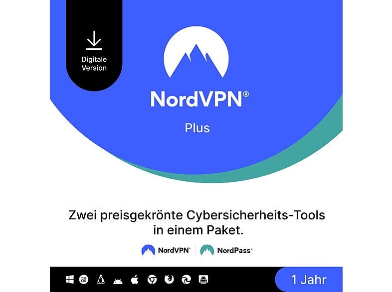 NordVPN Plus - 1 Jahr Cybersicherheitspaket (VPN und Passwortmanager)