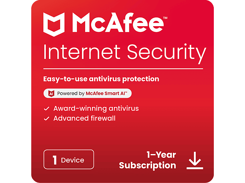 McAfee Internet Security - 1 Gerät 1-Jahres-Abonnement Multiplattform [Deutsch, Französisch, Italienisch]